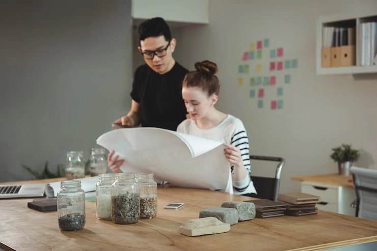 business executives discussing document 107420 63893