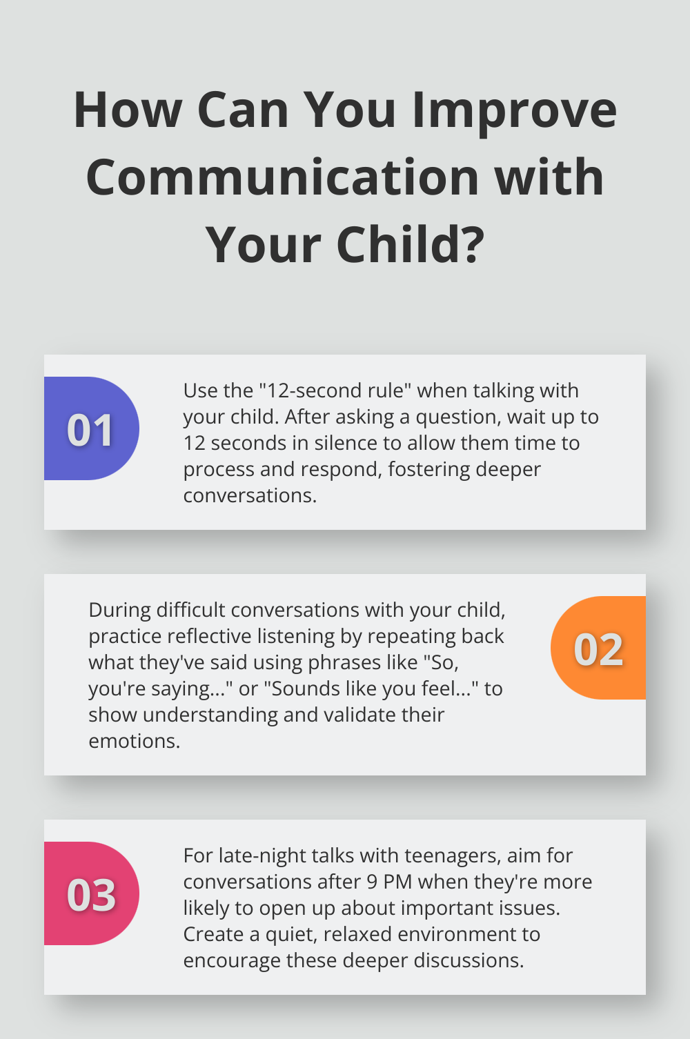 Infographic: How Can You Improve Communication with Your Child? - parenting talks